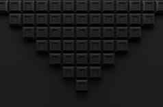 黑色的广场金字塔盒子现代技术黑色的摘要