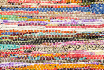 色彩斑斓的地毯纹理手工制作的地毯完美的背景概念项目