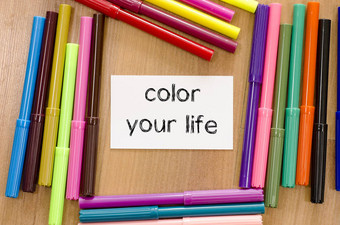 颜色生活文本概念