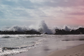 海洋波太平洋海洋狂风暴雨的海洋波