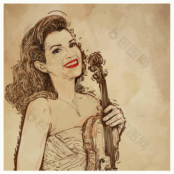 肖像女人小提琴