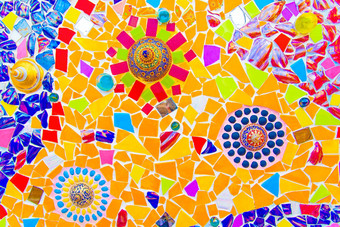 色彩斑斓的陶瓷马赛克瓷砖石头艺术墙