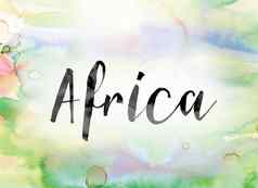 非洲色彩斑斓的水彩墨水词艺术