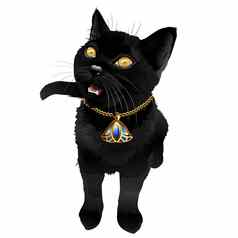 黑色的猫插图