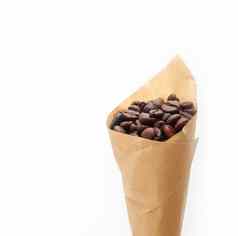 表示咖啡豆子纸锥