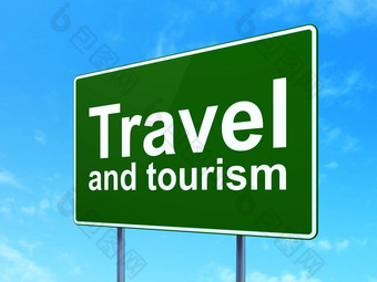旅行概念旅行旅游路标志背景