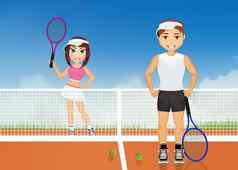 夫妇戏剧网球