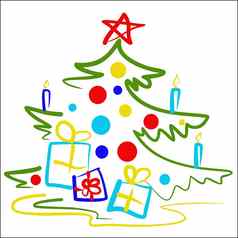 程式化的插图圣诞节树