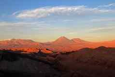 Valle月谷月亮volcan林坎卡布尔背景阿塔卡马沙漠智利