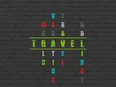 旅行概念旅行填字游戏谜题