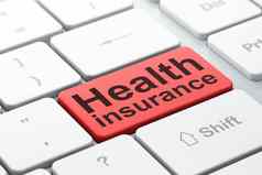 保险概念健康保险电脑键盘背景