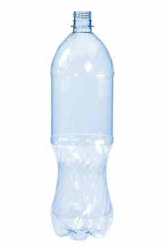 清洁空塑料瓶蓝色的颜色白色背景