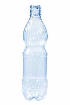 清洁空塑料瓶蓝色的颜色白色背景