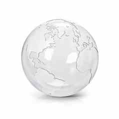 清晰的玻璃全球插图北南美国地图