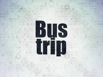 假期概念公共汽车旅行数字数据纸背景