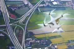 空中视图无人机摄影土地运输后台