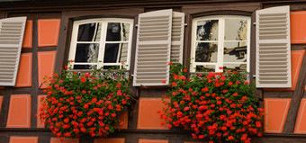 色彩斑斓的传统的法国房子小威尼斯科尔马