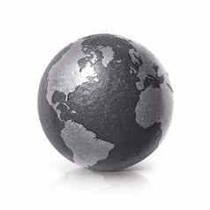 黑色的铁全球插图北南美国地图