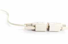 VGA输入电缆连接器白色绳