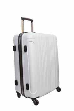 白色行李旅行手提箱孤立的白色背景