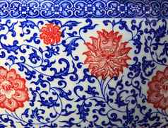 中国人花模式风格绘画陶瓷碗