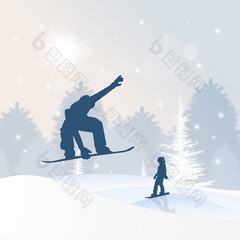 滑雪板冬天
