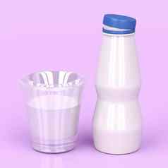 塑料瓶杯牛奶