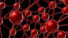 红色的分子几何混乱摘要结构科学技术网络连接高新技术背景呈现插图