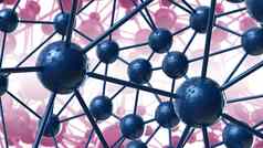蓝色的紫罗兰色的分子几何混乱摘要结构科学技术网络连接高新技术背景呈现插图