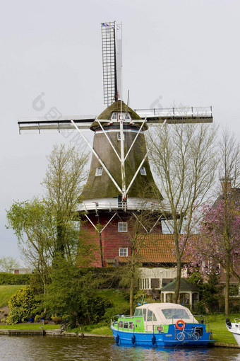 风车码头弗里斯兰荷兰