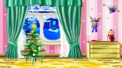 美丽的小圣诞节树生活房间