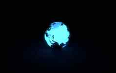 摘要蓝色的发光的地球全球黑色的背景