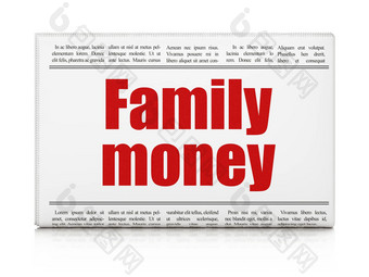 钱概念报纸标题家庭钱