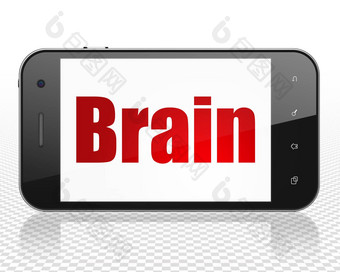医疗保健概念智能手机大脑显示
