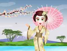 日本艺妓伞