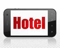 旅行概念智能手机酒店显示