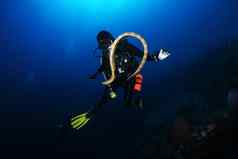 潜水员海蛇nderwater潜水图片海洋