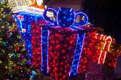 装饰主题圣诞节照明礼物冷杉树