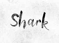 鲨鱼概念画墨水