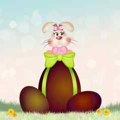 复活节兔子巧克力蛋