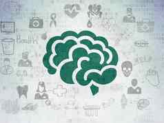 医疗保健概念大脑数字数据纸背景
