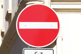 路标志单向街德国欧洲