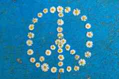 和平标志和平象征和平设计蓝色的背景