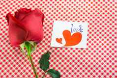 红色的玫瑰消息卡图像情人节一天