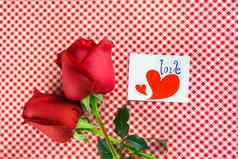 红色的玫瑰消息卡图像情人节一天