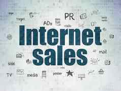 市场营销概念互联网销售数字数据纸背景