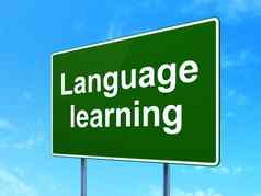 学习概念语言学习路标志背景