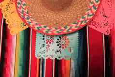 墨西哥雨披帽子头骨背景聚会五五月装饰彩旗