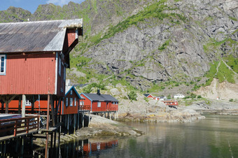 传统的rorbu罗弗敦群岛岛屿挪威欧洲