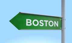 绿色路标波士顿